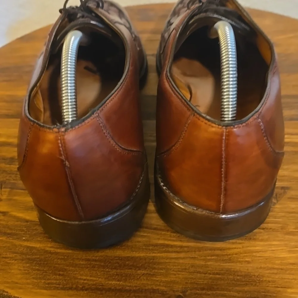 Allen Edmonds Mens Hersey Basketweave Premium leather Oxford Brown Sz.11.5